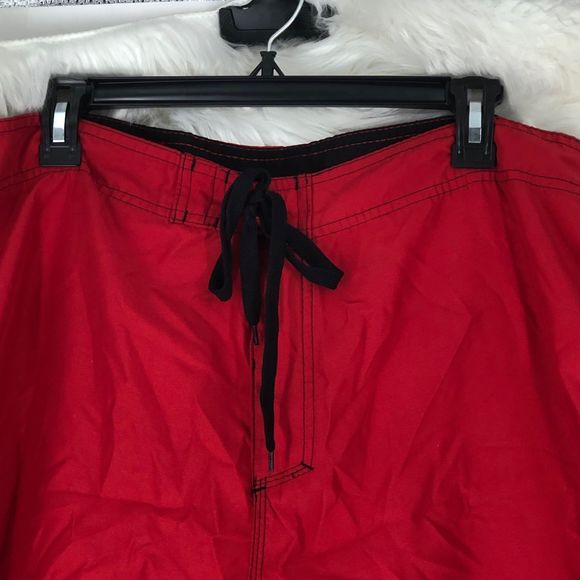 Men’s Burnside Red Shorts,Skateboard, Swimtrunks, Casual Beach Attire SZ 34” - Picture 5 of 6